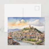 Tbilisi waterverf kunst briefkaart (Voorkant / Achterkant)