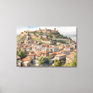 Tbilisi waterverf kunst canvas afdruk