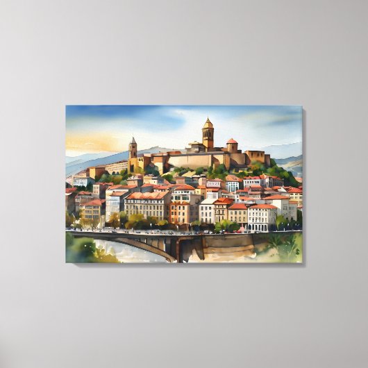 Tbilisi waterverf kunst canvas afdruk (Voorkant)