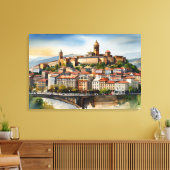 Tbilisi waterverf kunst canvas afdruk (Insitu (Woonkamer))