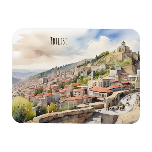 Tbilisi waterverf kunst magneet (Horizontaal)