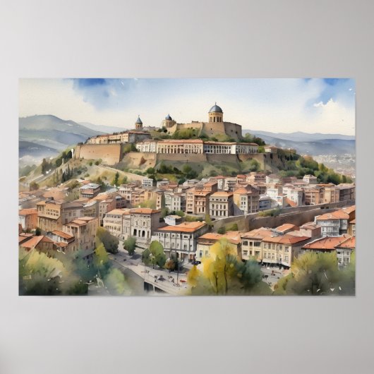 Tbilisi waterverf kunst poster (Voorkant)