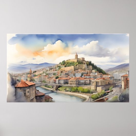 Tbilisi waterverf kunst poster (Voorkant)