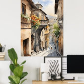 Tbilisi waterverf kunst poster (Thuiskantoor)