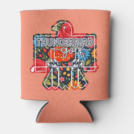 TBIRD Navy Bloemen Blikjeskoeler (Voorkant)