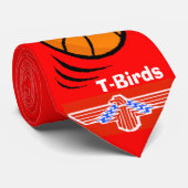 TBird-RED2, Basketball2, T-Birds Stropdas (Opgerold)