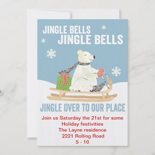 TBO- Jingle Bells Polar beer-partij Kaart (Voorkant)