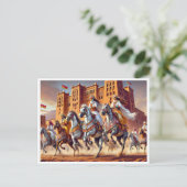 TBOURIDA traditionele Marokkaanse ruitersport Feestdagenkaart (Staand voorkant)