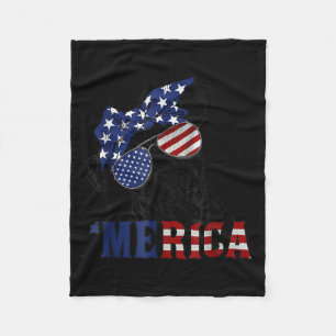 Tbull 4 juli Merica Amerikaanse vlag Sungles Fleece Deken