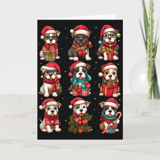 Tbull Christmas Funny Tbull Lover Pajama Men Women Kaart (Voorkant)