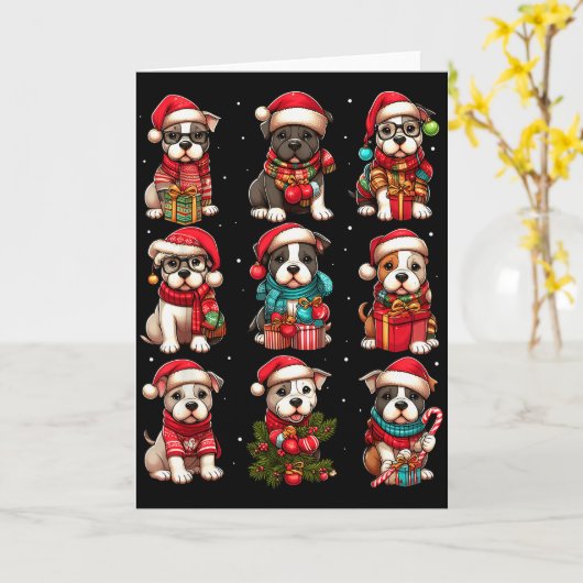 Tbull Christmas Funny Tbull Lover Pajama Men Women Kaart (Gele Bloem)