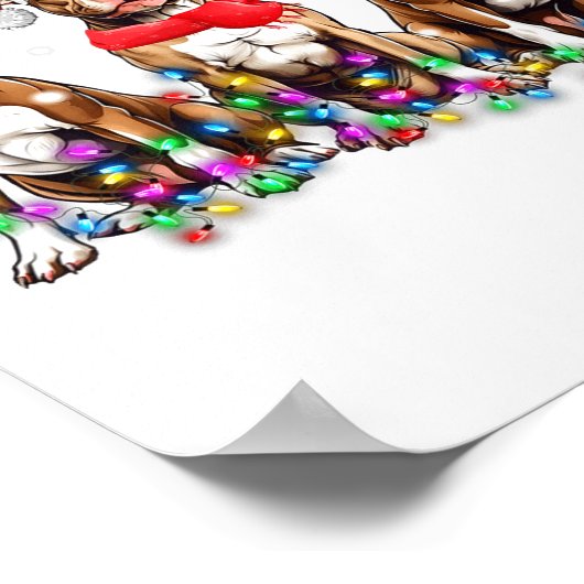 Tbull Dog Christmas Lights Cute Pet Matching Famil Poster (Hoek)