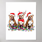 Tbull Dog Christmas Lights Cute Pet Matching Famil Poster (Voorkant)