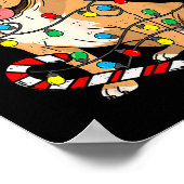 Tbull Hond Kerstlichten Sinterklaas Kerstmis Huisd Poster (Hoek)