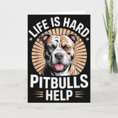 Tbull Mom Dad Life Is Hard Tbulls Help Funny Dog L Kaart (Voorkant)