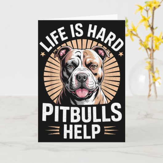 Tbull Mom Dad Life Is Hard Tbulls Help Funny Dog L Kaart (Gele Bloem)