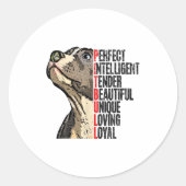 Tbull Perfect Intelligent Tender Beautiful Unique Ronde Sticker (Voorkant)
