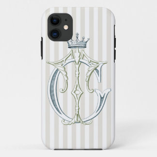 TC- of CT-monogram met kroon Case-Mate iPhone Case