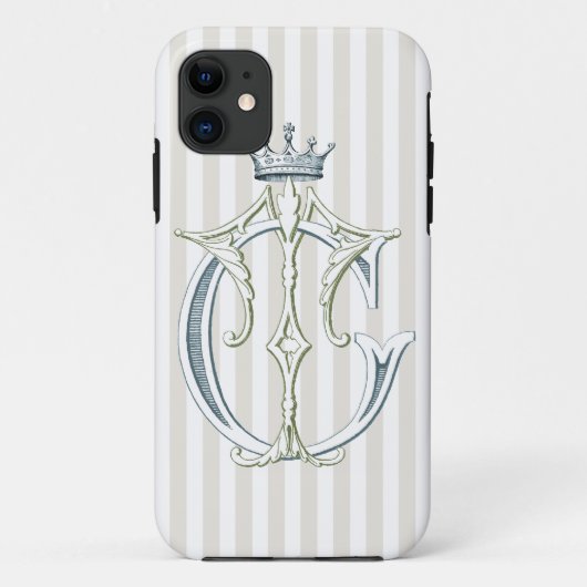 TC- of CT-monogram met kroon Case-Mate iPhone Case (Achterkant)