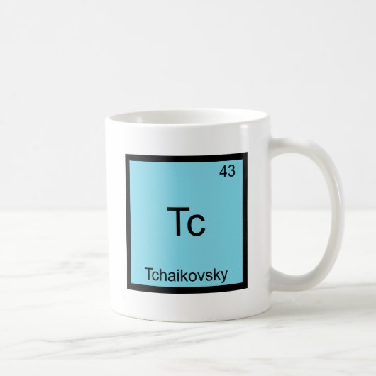 Tc - Tchaikovsky Funny Chemistry Element Symbol Koffiemok (Rechts)