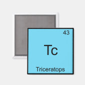 Tc - Triceratops Funny Chemistry Element Symbol Magneet (Voorkant / Achterkant)