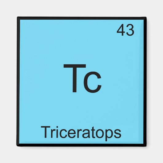 Tc - Triceratops Funny Chemistry Element Symbol Magneet (Voorkant)