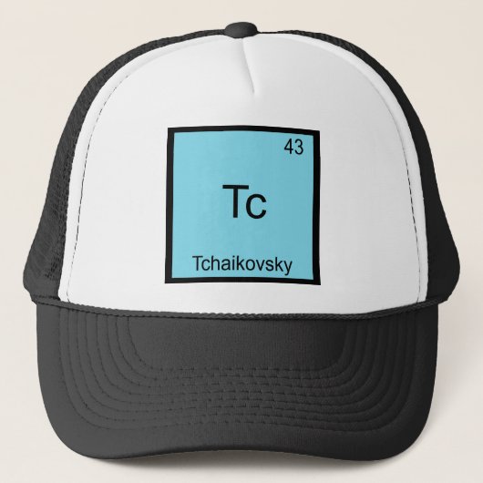 Tc - Tsjajkovski Grappige Scheikunde Element Symbo Trucker Pet (Voorkant)
