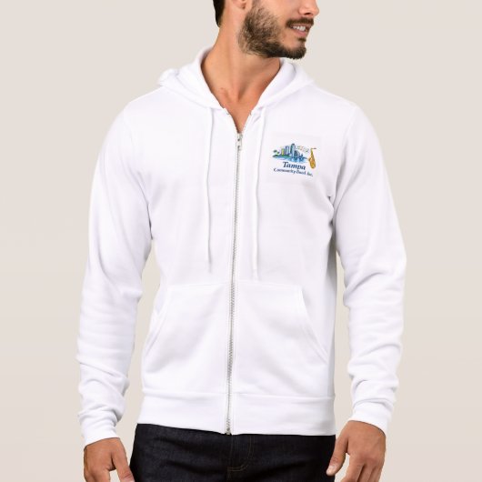 TCB Saxofoon Logo Heren Ritsjack Hoodie (Voorkant)