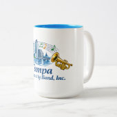 TCB Trumpet Logo Mug Tweekleurige Koffiemok (Voorkant rechts)