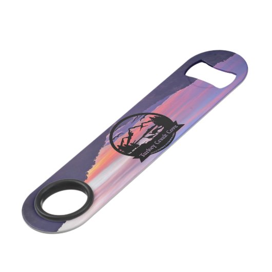 TCC zonsondergangen & logo flesopening Speed Flessenopener (Voorkant Gekanteld)