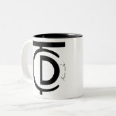 TCD fijne kunsten Tweekleurige Koffiemok (Voorkant links)
