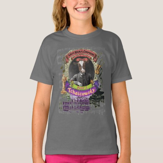 Tchaicowsky Great Animal Composer Tchaikovsky Cow T-shirt (Voorkant)