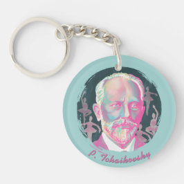 Tchaikovsky Kleurrijk Portret Citaat Sleutelhanger