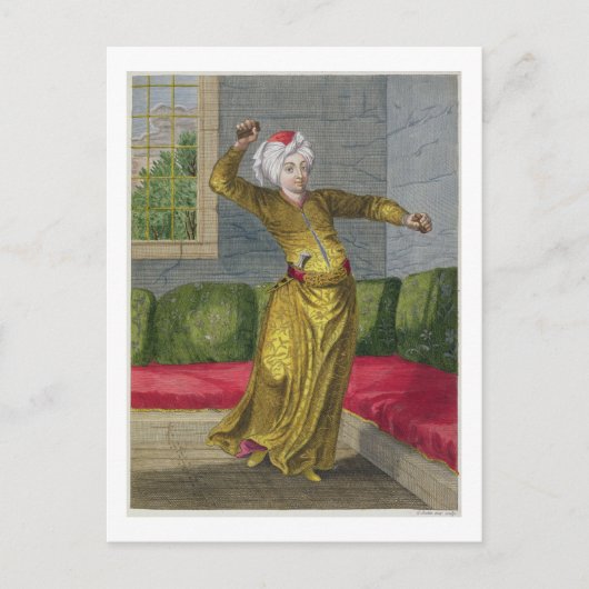 Tchingui, Turkse danser, 18e eeuw (graving) Briefkaart (Voorkant)