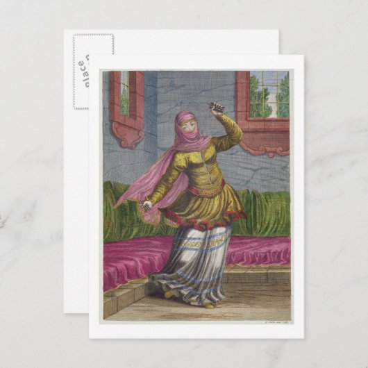 Tchinguis, of Turkse danser, 18e eeuw (engrav) Briefkaart (Voorkant / Achterkant)