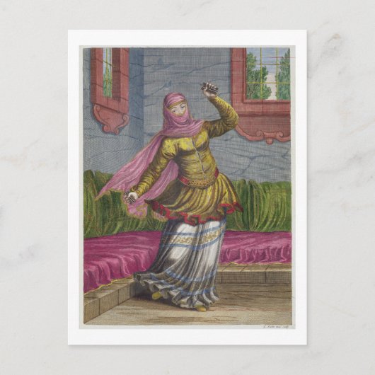 Tchinguis, of Turkse danser, 18e eeuw (engrav) Briefkaart (Voorkant)