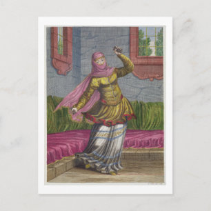 Tchinguis, of Turkse danser, 18e eeuw (engrav) Briefkaart