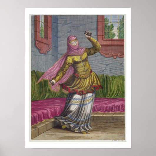 Tchinguis, of Turkse danser, 18e eeuw (engrav) Poster (Voorkant)