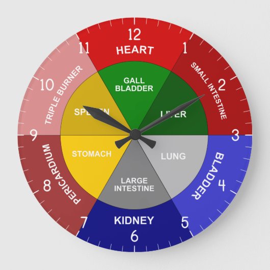 TCM-klok - Chinese orgaanklok - TCM lichaamsklok Grote Klok (Voorkant)