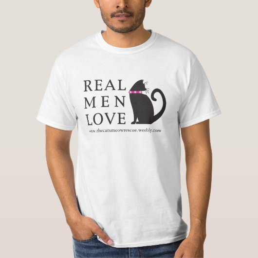 TCMR-T-shirt "Real Mannen Love Cats" T-shirt (Voorkant)
