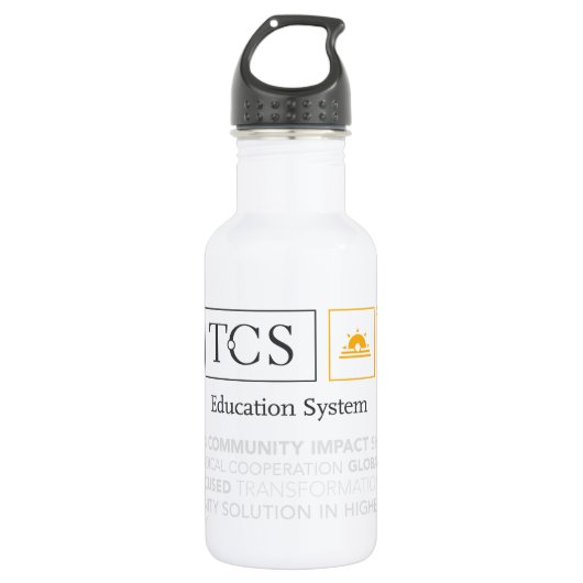 TCS Typografie White Water Bottle Waterfles (Voorkant)
