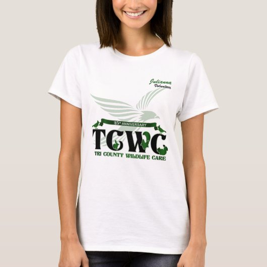 TCWC 25th Jubileum Logo Volunteer Naam T-shirt (Voorkant)