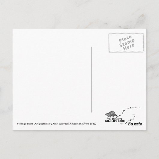 TCWC - Barn Owl  Briefkaart (Achterkant)