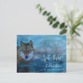 TCWC - Blauwe Wolf Kerstmis Feestdagenkaart (Staand voorkant)