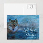 TCWC - Blauwe Wolf Kerstmis Feestdagenkaart (Voorkant / Achterkant)