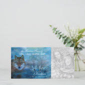 TCWC - Blauwe Wolf Woodland Geest van Kerstmis Feestdagenkaart (Staand voorkant)