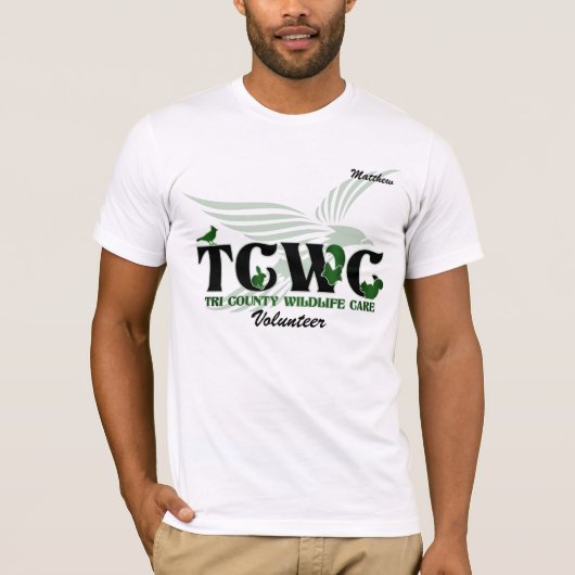 TCWC Logo vrijwilliger - de Shirt van de Naam van  (Voorkant)