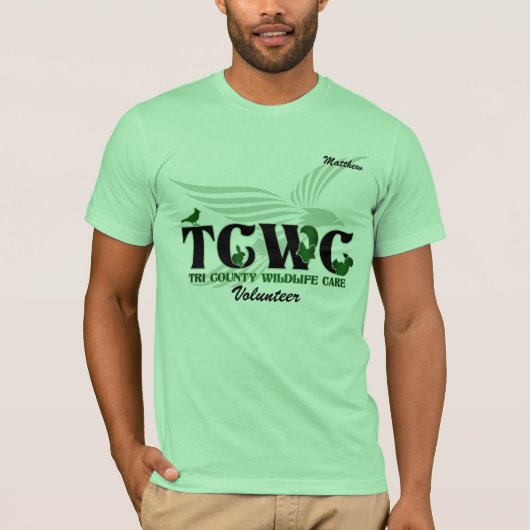 TCWC Logo vrijwilliger - de Shirt van de Naam van  (Voorkant)