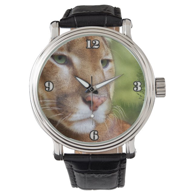 TCWC - Puma Mountain Lion Art Horloge (Voorkant)