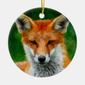 TCWC - Red Fox Waterverf Schilderen Aangepast jaar Keramisch Ornament (Voorkant)